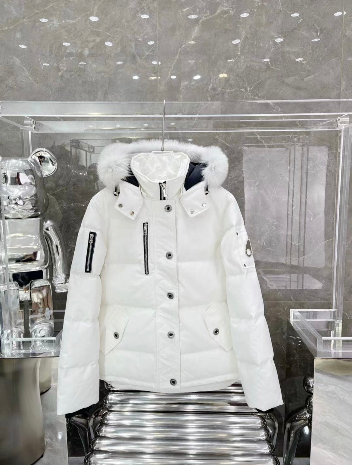 Moose Knuckles Parka White Mens