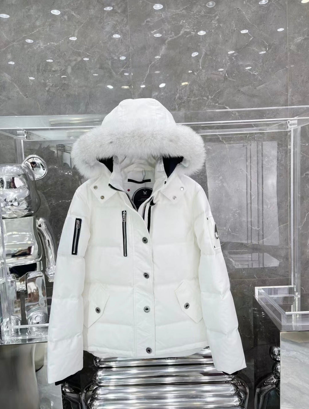 Moose Knuckles Parka White Mens