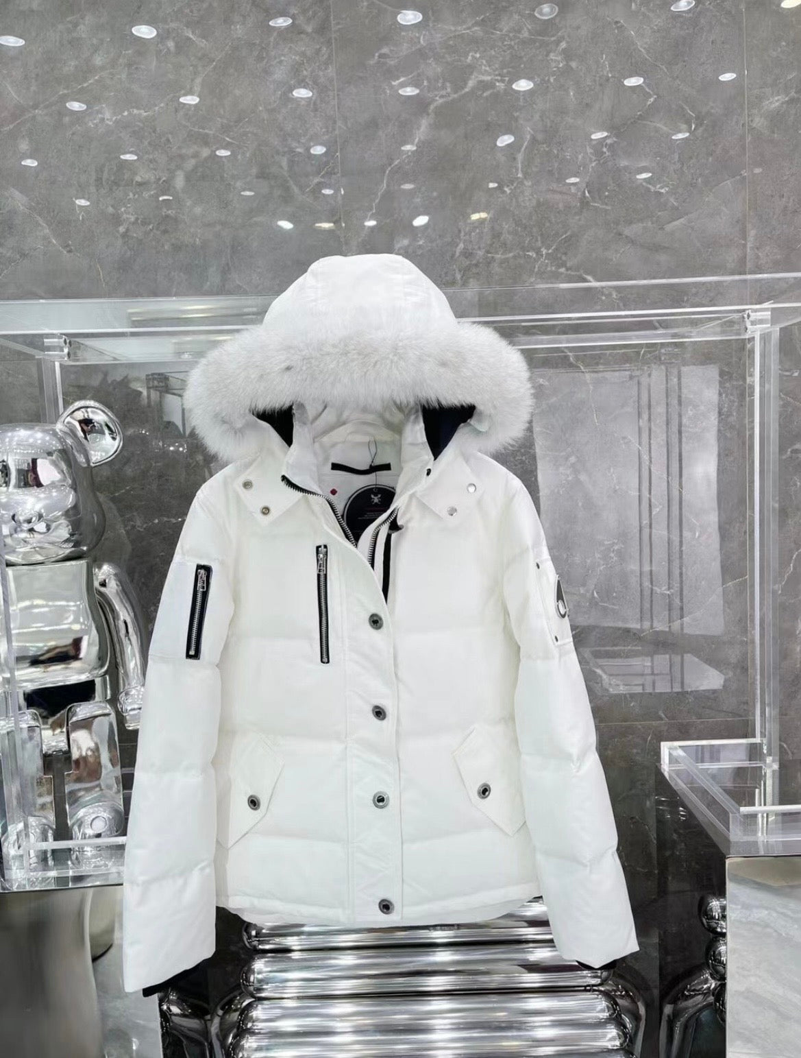 Moose Knuckles Parka White Mens