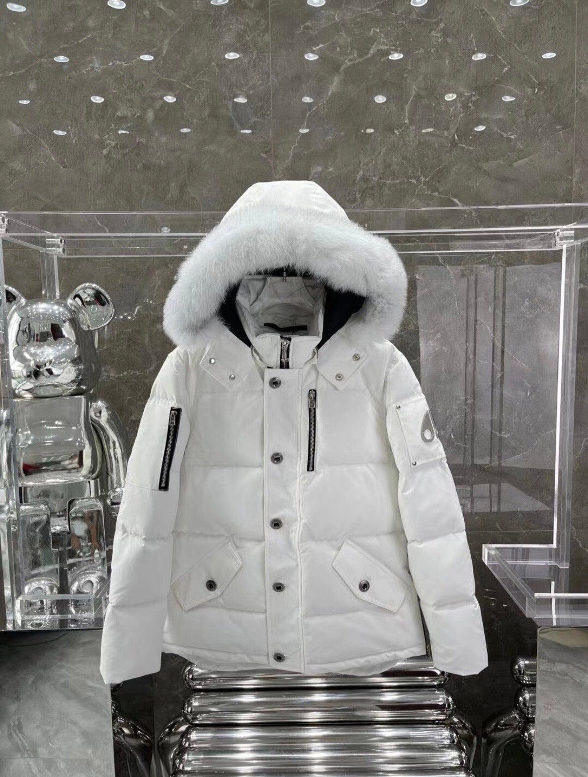 Moose Knuckles Parka White Mens