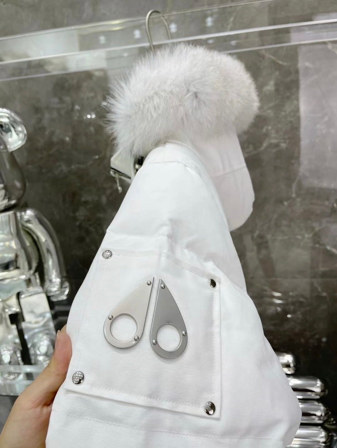 Moose Knuckles Parka White Mens